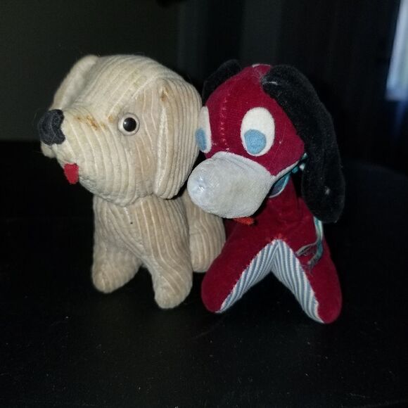 Plush Stuffed Toy Red Maroon Dog 1960's Holiday Fair Hedaya Carnival Prize+ - Picture 5 of 16